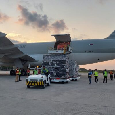 Pesawat Kargo Logistik MotoGP 2024 Mulai Tiba Di Bandara Lombok