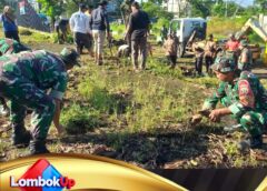 Sambut Hari Bhakti Ke -69 Kodam IX/Udayana, TNI Dan Warga Kompak Sapu Bersih Area Pasar Renteng Dari Sampah